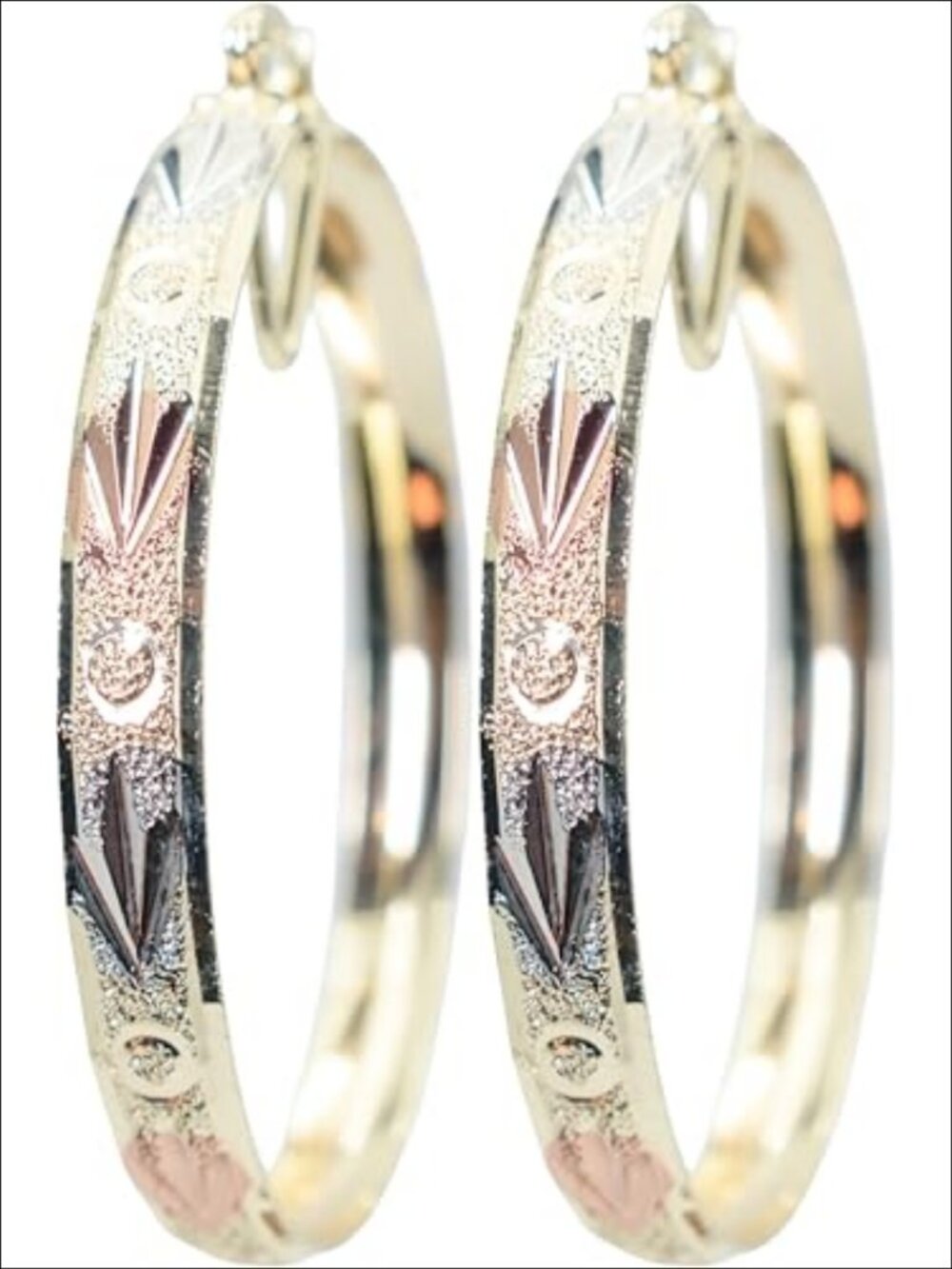2.12 Inch Hoop Earrings 18k Gold Filled Plating Hinge Post